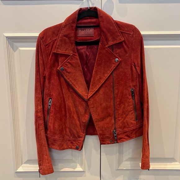 BLANK NYC Red Leather Suede Moro Jacket - Picture 2 of 4